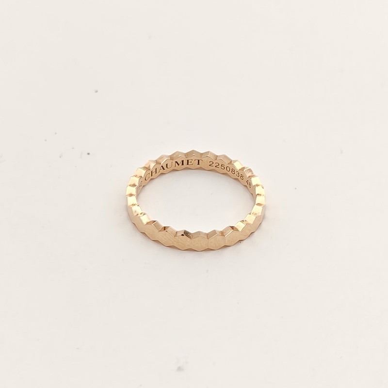 CHAUMET 18K玫瑰金BeeMyLove愛·巢蜂巢戒指無鑽48-1