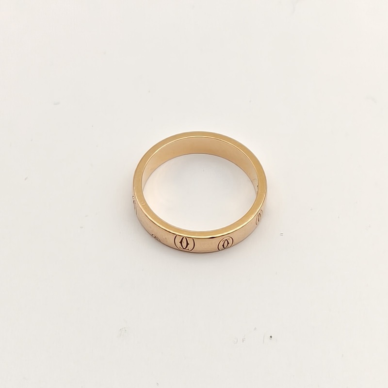 CARTIER 18K玫瑰金生日快樂窄版戒指52碼-3
