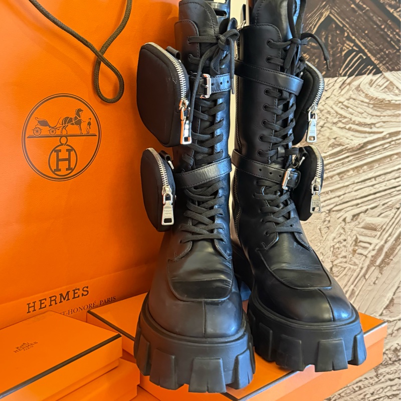 Prada 高筒口袋軍靴 38.5-0