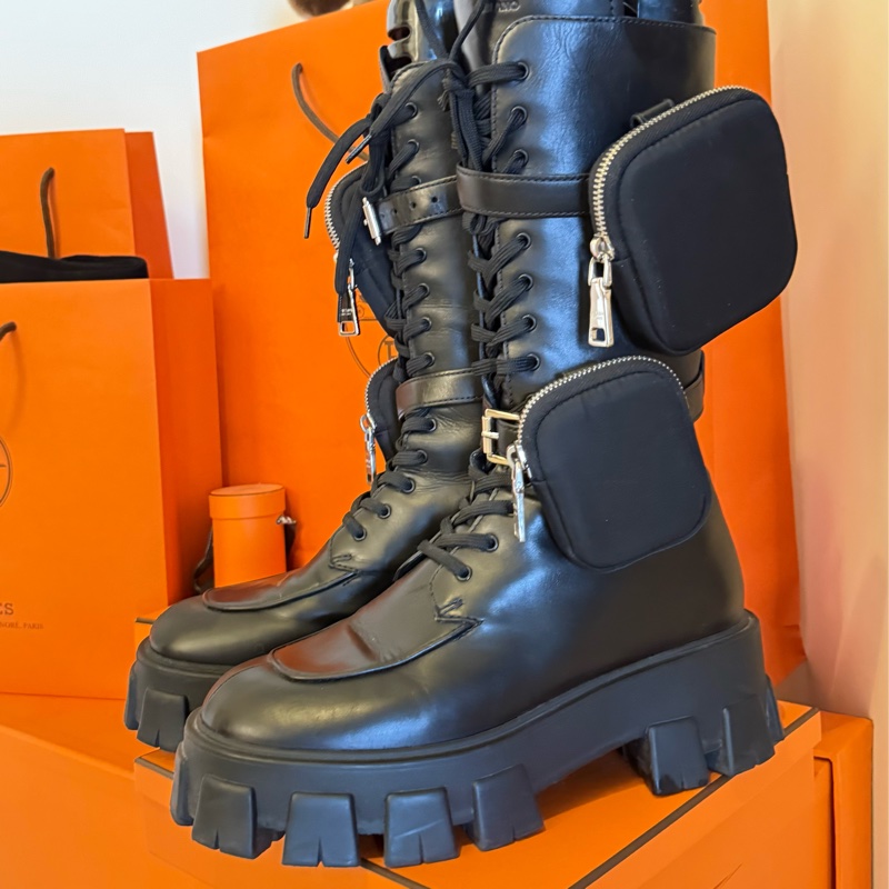 Prada 高筒口袋軍靴 38.5-2