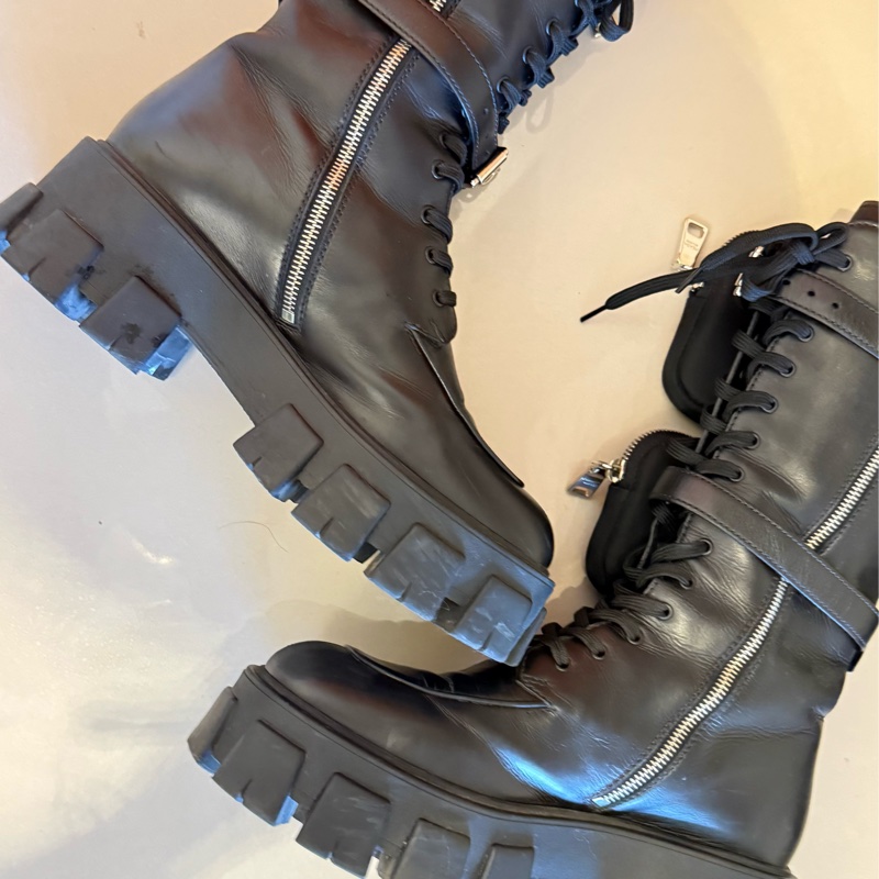Prada 高筒口袋軍靴 38.5-7