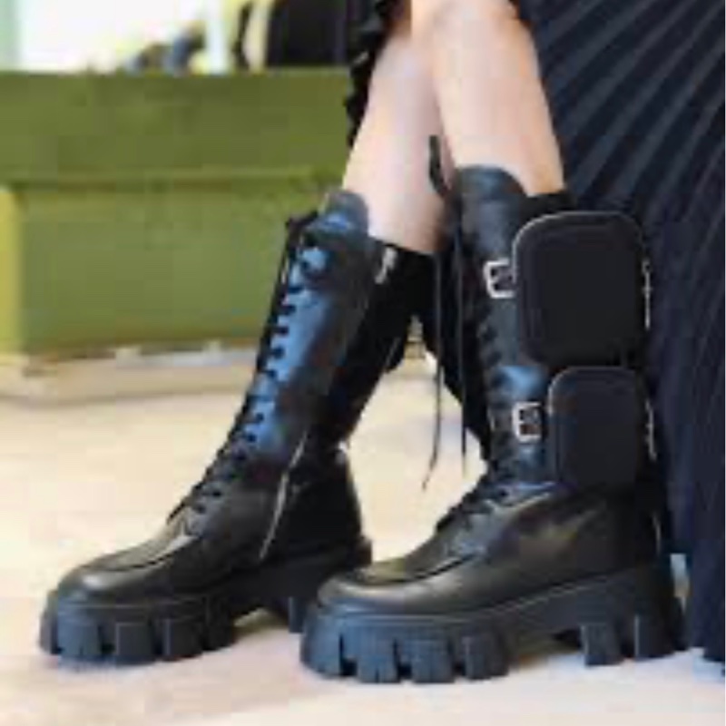 Prada 高筒口袋軍靴 38.5-10