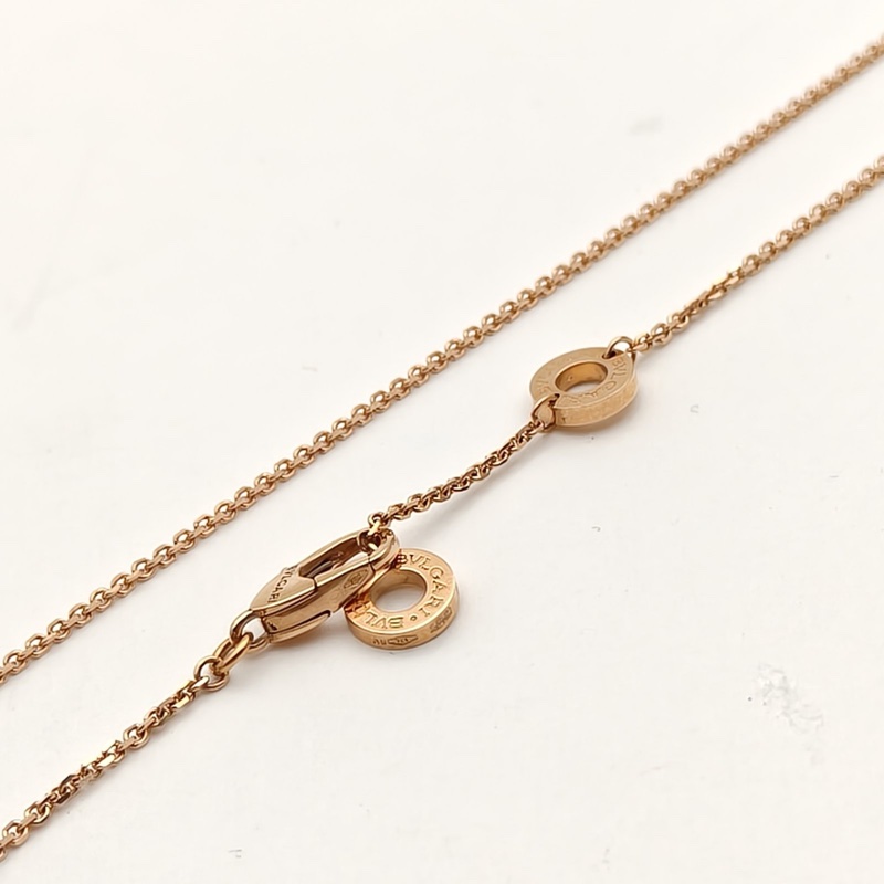 BVLGARI DIVASDREAM單鑽小扇子項鏈18K玫瑰金/鑽石/白貝母-3