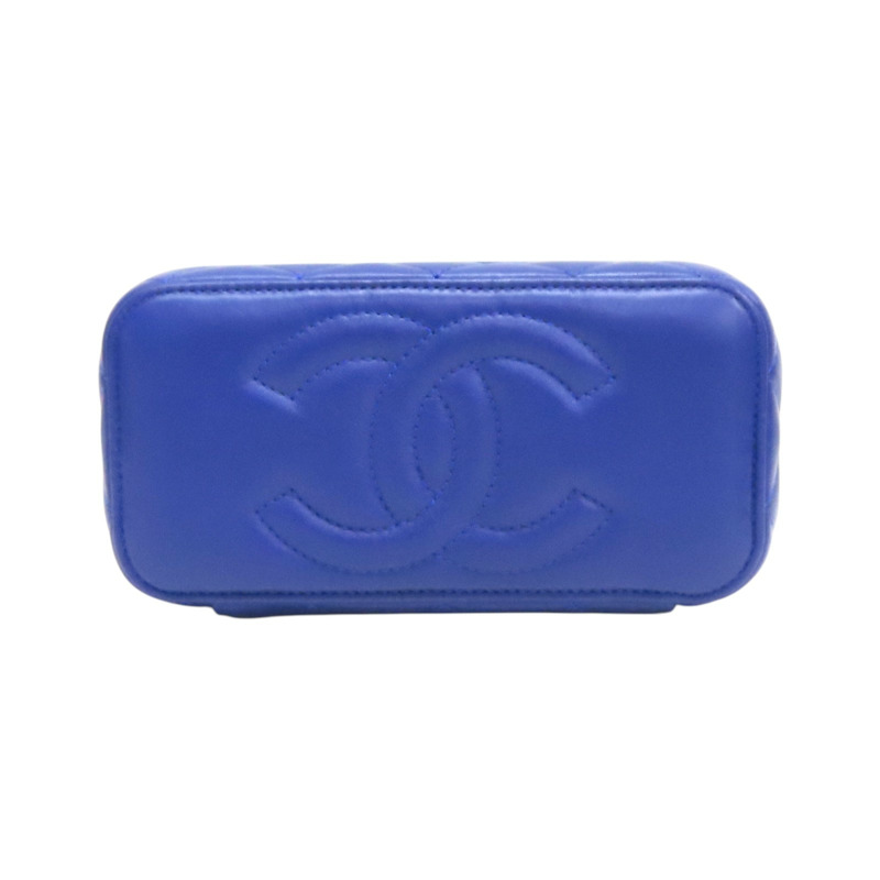 藍色 菱格紋 羊皮 Vanity Shoulder Bag 肩背包【CHANEL 香奈兒】-3