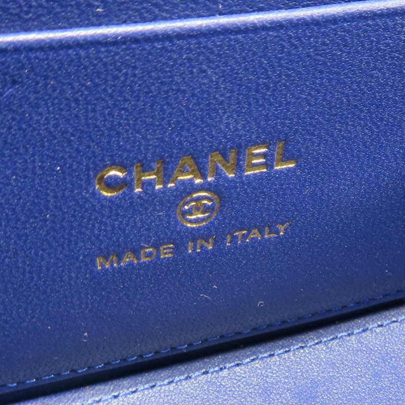 藍色 菱格紋 羊皮 Vanity Shoulder Bag 肩背包【CHANEL 香奈兒】-5