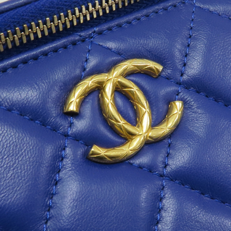 藍色 菱格紋 羊皮 Vanity Shoulder Bag 肩背包【CHANEL 香奈兒】-7