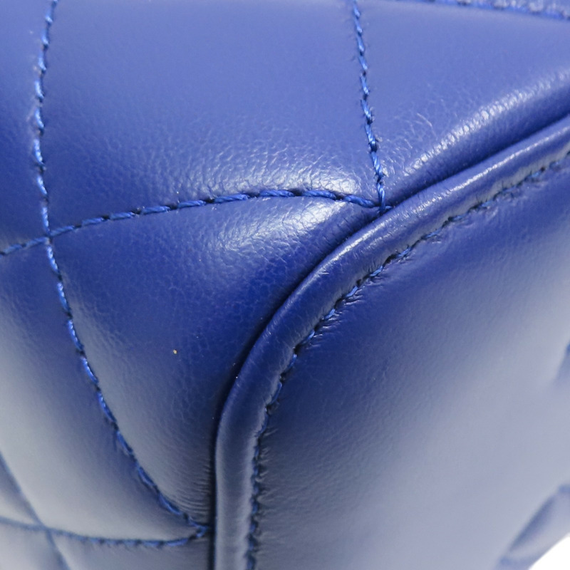 藍色 菱格紋 羊皮 Vanity Shoulder Bag 肩背包【CHANEL 香奈兒】-11