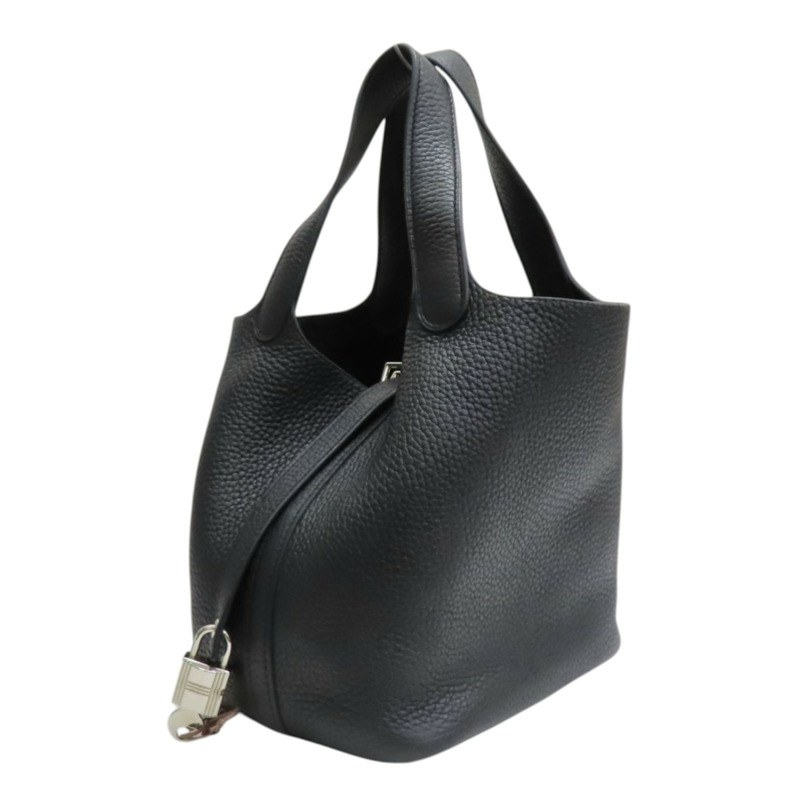 黑色 TC 牛皮 Picotin Lock 18 手提包 Y刻 金扣【HERMES 愛馬仕】-2