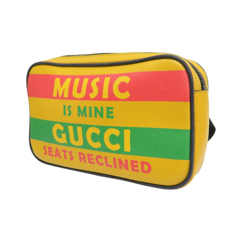 黃色 牛皮 腰包 肩背包【GUCCI 古馳】 602695-2