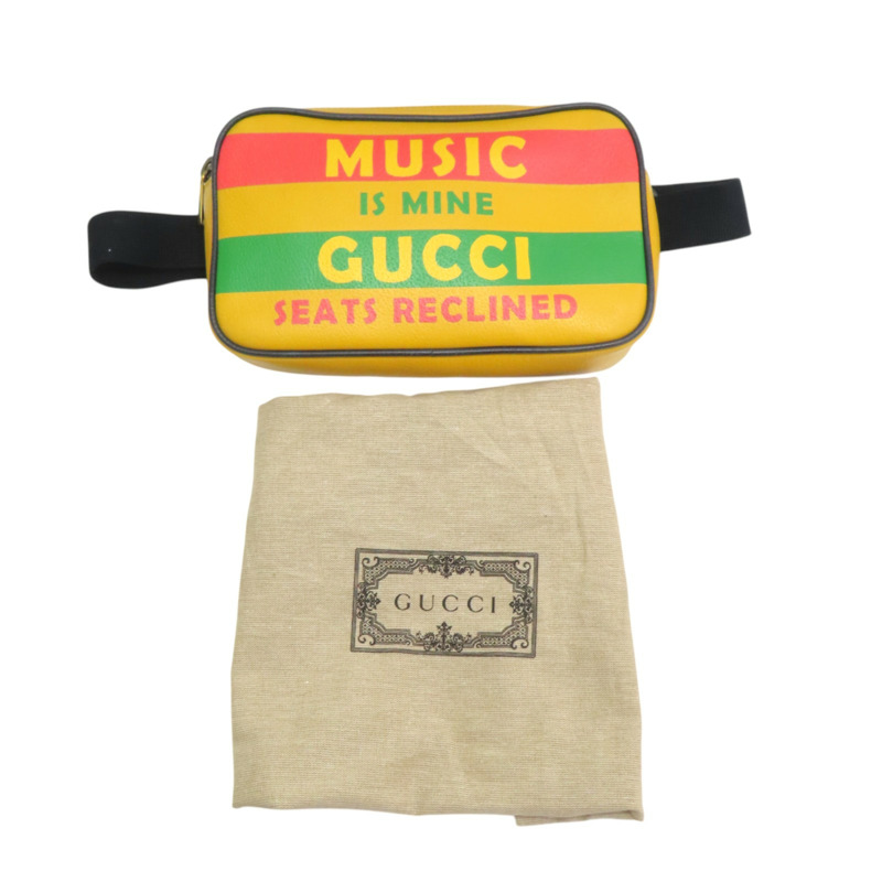 黃色 牛皮 腰包 肩背包【GUCCI 古馳】 602695-11
