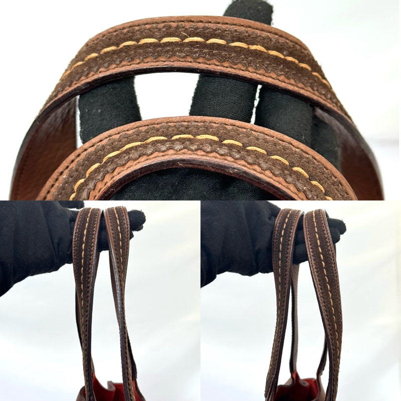 FERRAGAMO 棕色牛皮手提包-4