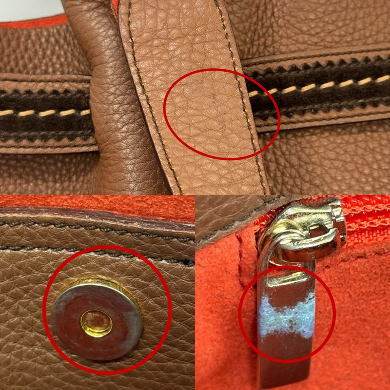 FERRAGAMO 棕色牛皮手提包-7