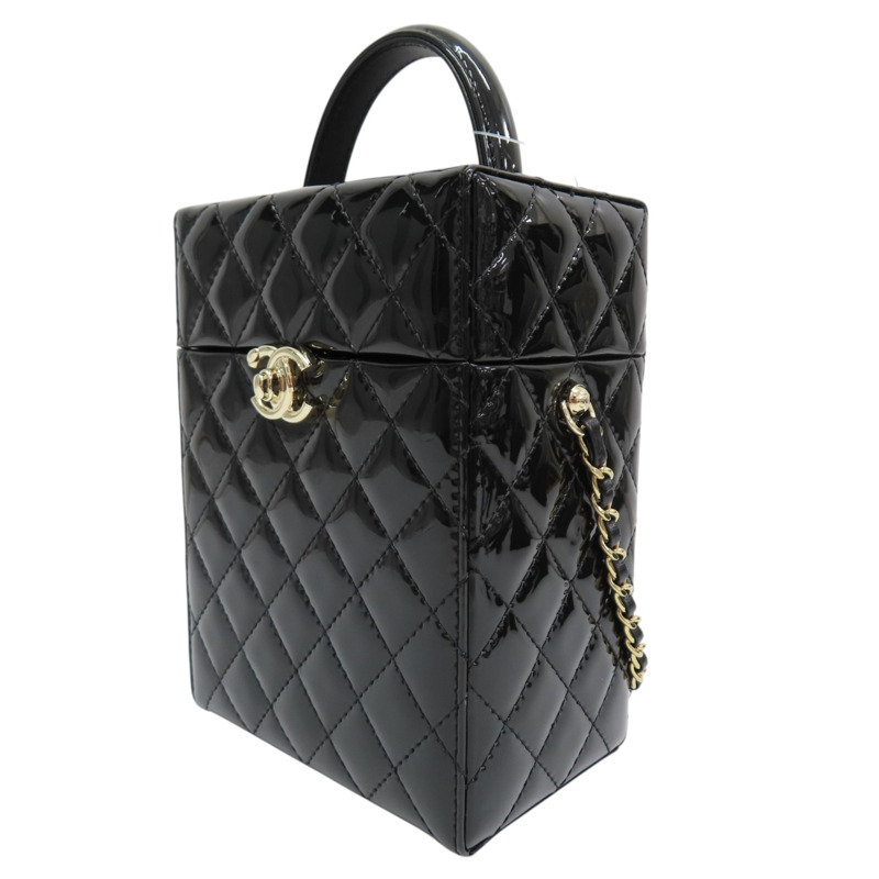 黑色 漆皮皮革 硬盒 肩背包【CHANEL 香奈兒】 AS5591-1