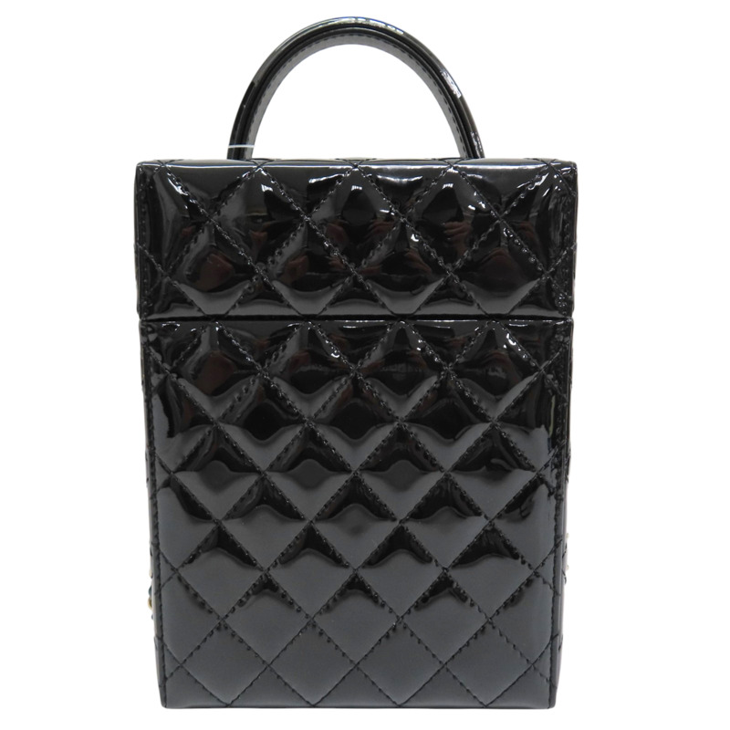 黑色 漆皮皮革 硬盒 肩背包【CHANEL 香奈兒】 AS5591-2