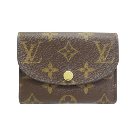 棕/芭蕾粉色 原花帆布 Rosalie 短夾【LOUIS VUITTON LV 路易威登】 M62361