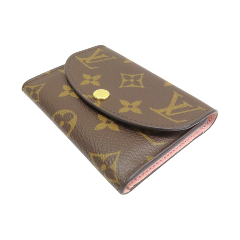 棕/芭蕾粉色 原花帆布 Rosalie 短夾【LOUIS VUITTON LV 路易威登】 M62361-2