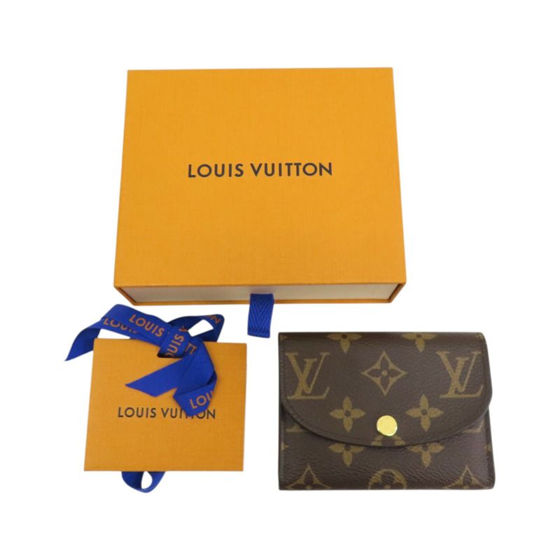 棕/芭蕾粉色 原花帆布 Rosalie 短夾【LOUIS VUITTON LV 路易威登】 M62361-7