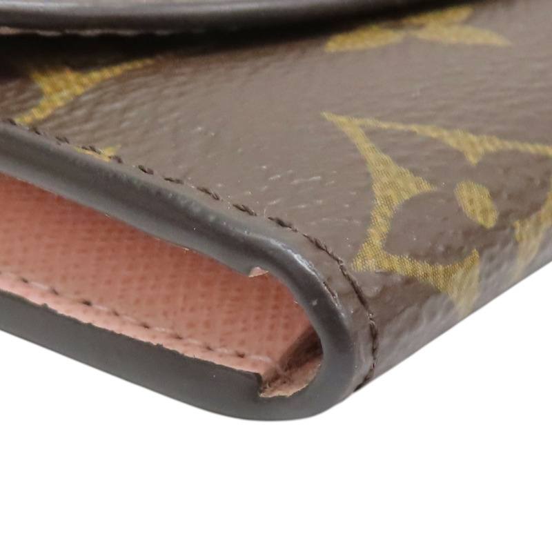 棕/芭蕾粉色 原花帆布 Rosalie 短夾【LOUIS VUITTON LV 路易威登】 M62361-8