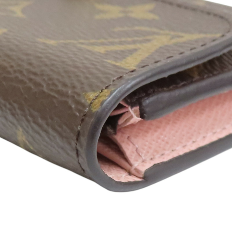 棕/芭蕾粉色 原花帆布 Rosalie 短夾【LOUIS VUITTON LV 路易威登】 M62361-9