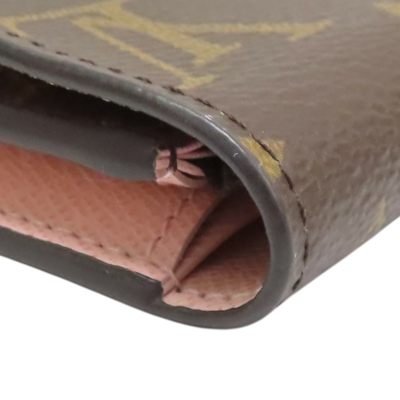 棕/芭蕾粉色 原花帆布 Rosalie 短夾【LOUIS VUITTON LV 路易威登】 M62361-10