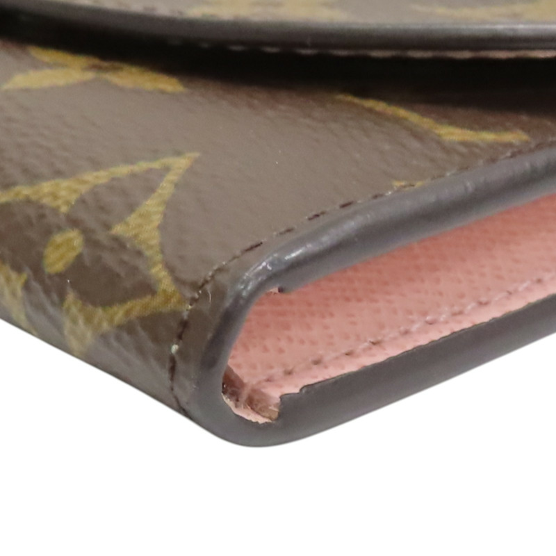 棕/芭蕾粉色 原花帆布 Rosalie 短夾【LOUIS VUITTON LV 路易威登】 M62361-11