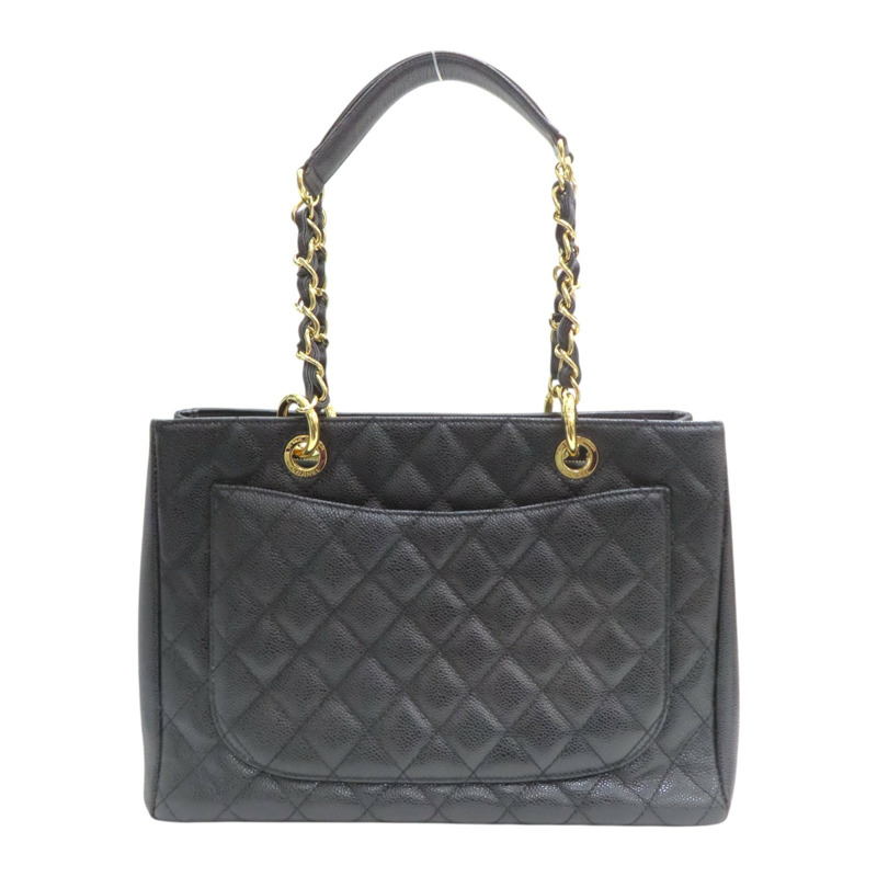 黑色 荔枝紋 牛皮 GST 肩背包 無卡【CHANEL 香奈兒】 A50995-1