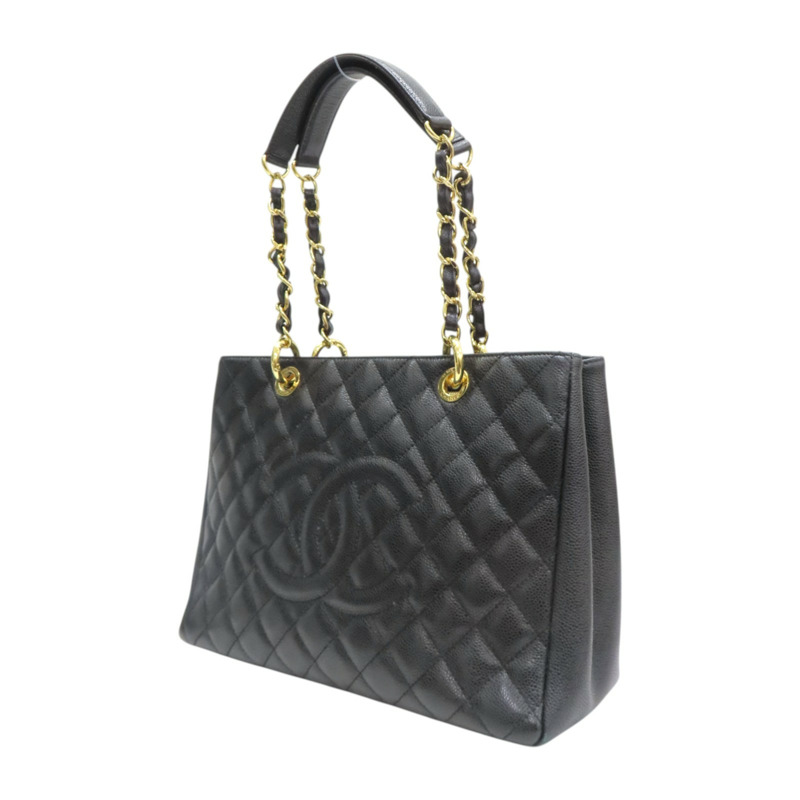 黑色 荔枝紋 牛皮 GST 肩背包 無卡【CHANEL 香奈兒】 A50995-2