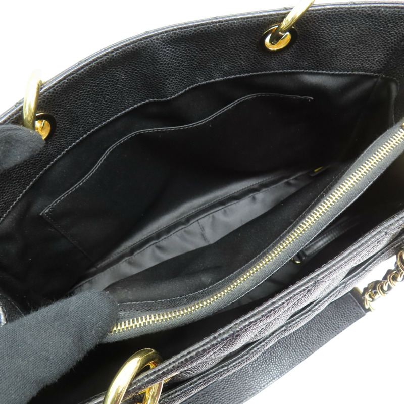 黑色 荔枝紋 牛皮 GST 肩背包 無卡【CHANEL 香奈兒】 A50995-7