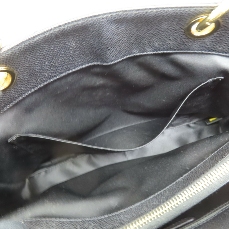 黑色 荔枝紋 牛皮 GST 肩背包 無卡【CHANEL 香奈兒】 A50995-8