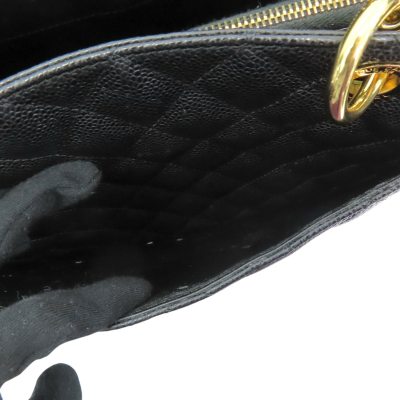 黑色 荔枝紋 牛皮 GST 肩背包 無卡【CHANEL 香奈兒】 A50995-9