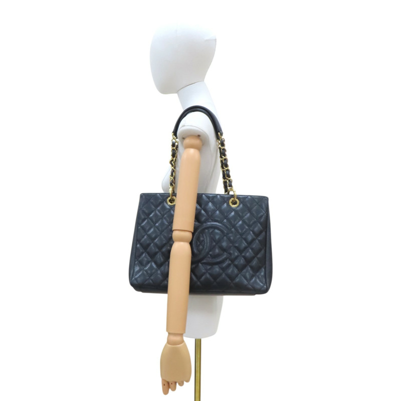 黑色 荔枝紋 牛皮 GST 肩背包 無卡【CHANEL 香奈兒】 A50995-12