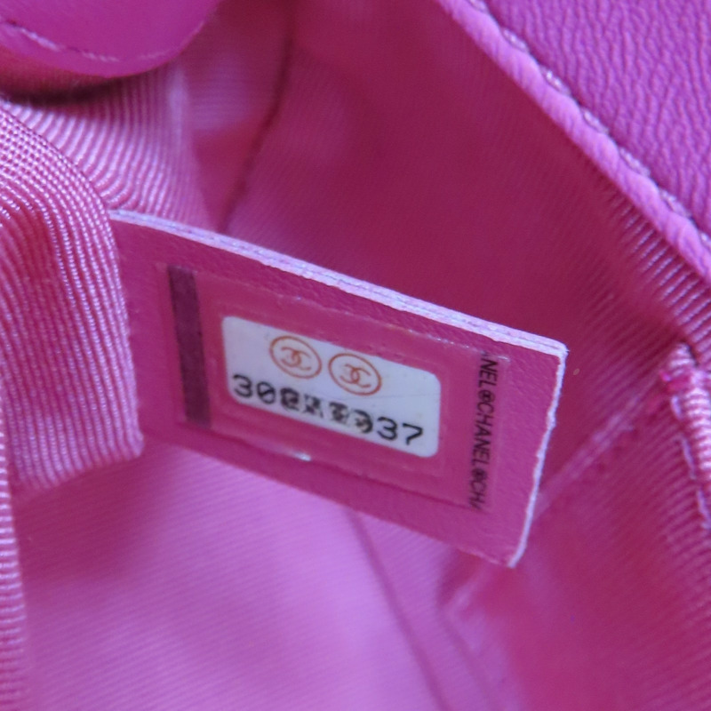 粉色 菱格紋羊皮 Twist Enamel Chain CC Flap 肩背包【CHANEL 香奈兒】-6