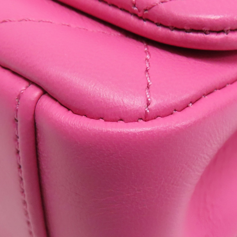 粉色 菱格紋羊皮 Twist Enamel Chain CC Flap 肩背包【CHANEL 香奈兒】-11