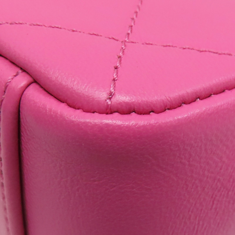 粉色 菱格紋羊皮 Twist Enamel Chain CC Flap 肩背包【CHANEL 香奈兒】-13