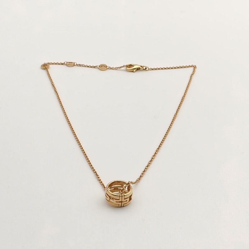 BVLGARI PARENTESI系列迴紋針項鏈18K黃金項鏈-4