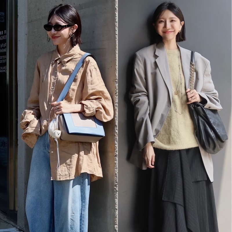Celine frame 霧霾藍 拼灰色 豆腐包 肩背包 斜背包 側背包-6