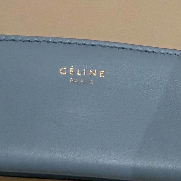 Celine frame 霧霾藍 拼灰色 豆腐包 肩背包 斜背包 側背包-35