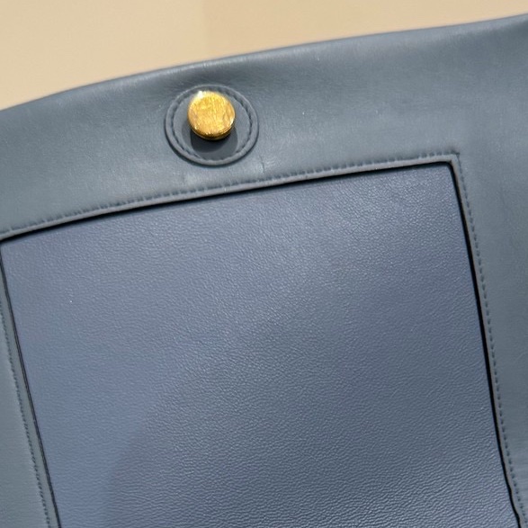 Celine frame 霧霾藍 拼灰色 豆腐包 肩背包 斜背包 側背包-38