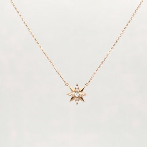 DIOR 18K玫瑰金鑽石etoiledesvents八芒星項鏈
