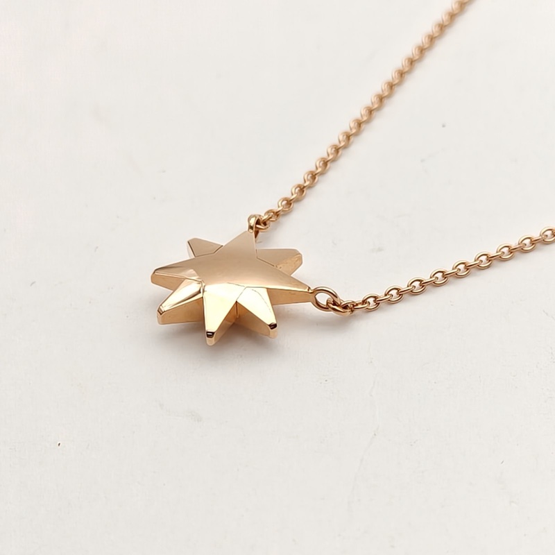 DIOR 18K玫瑰金鑽石etoiledesvents八芒星項鏈-2