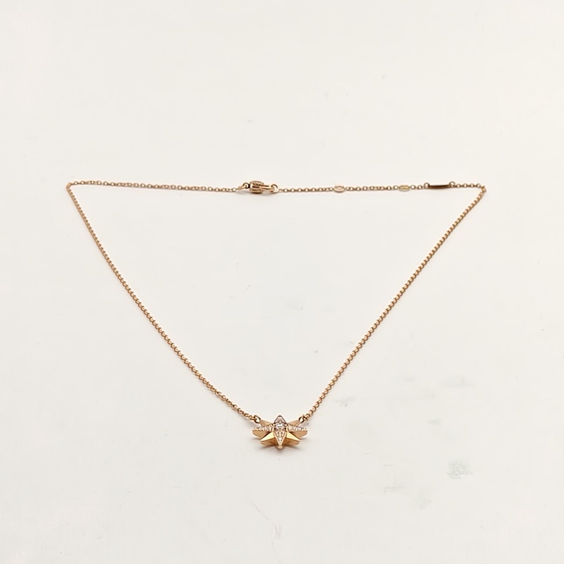 DIOR 18K玫瑰金鑽石etoiledesvents八芒星項鏈-4