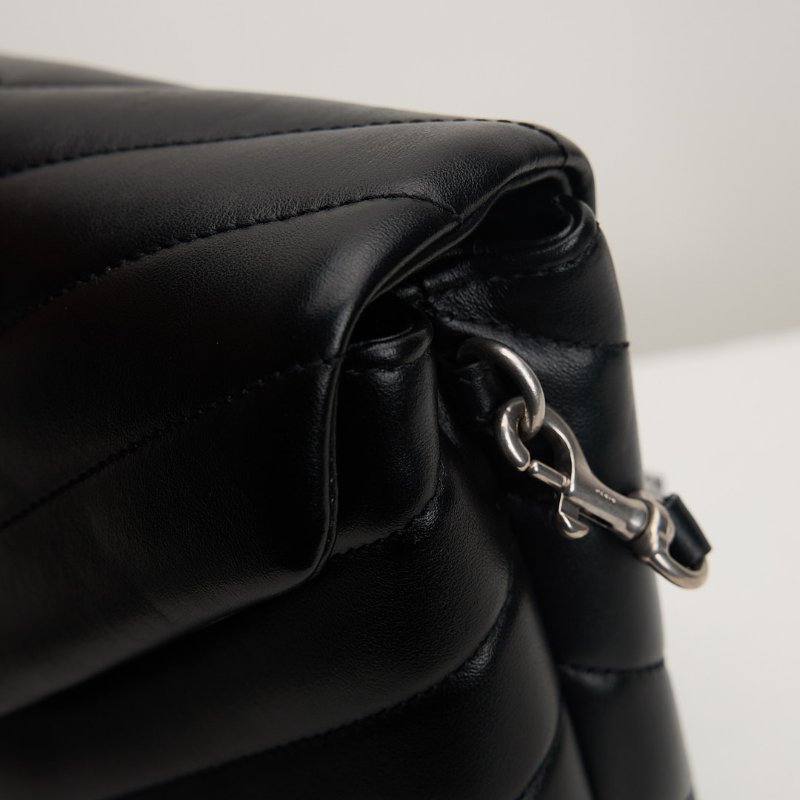 二手YSL Toy Loulou方胖/黑銀-9