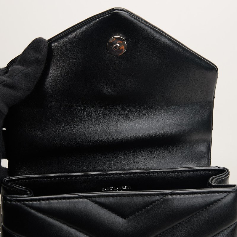 二手YSL Toy Loulou方胖/黑銀-15