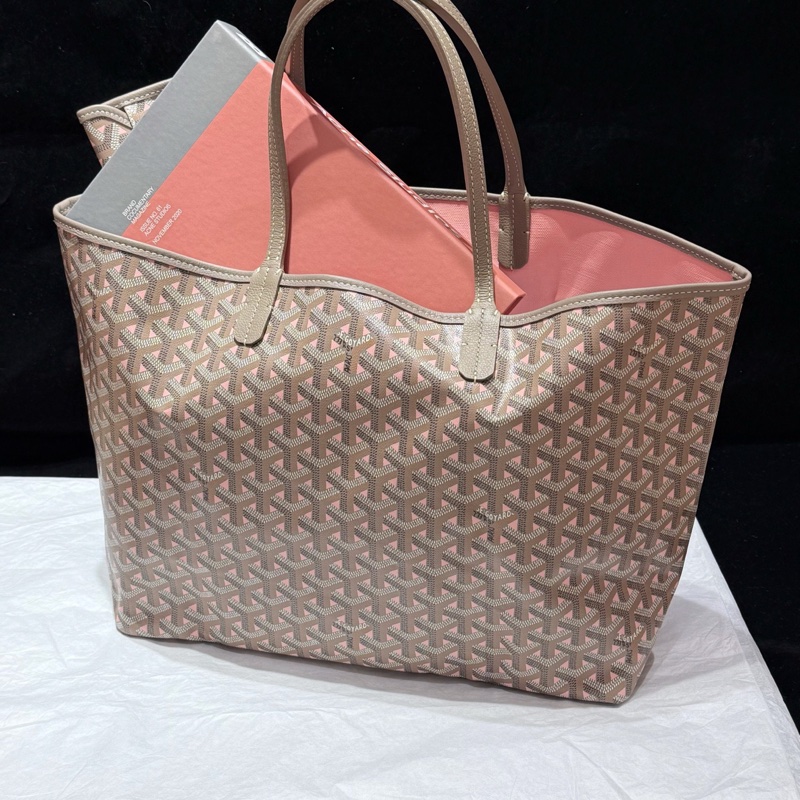 Goyard/戈雅 170週年限定 灰粉pm中號Tote包 限量款-0