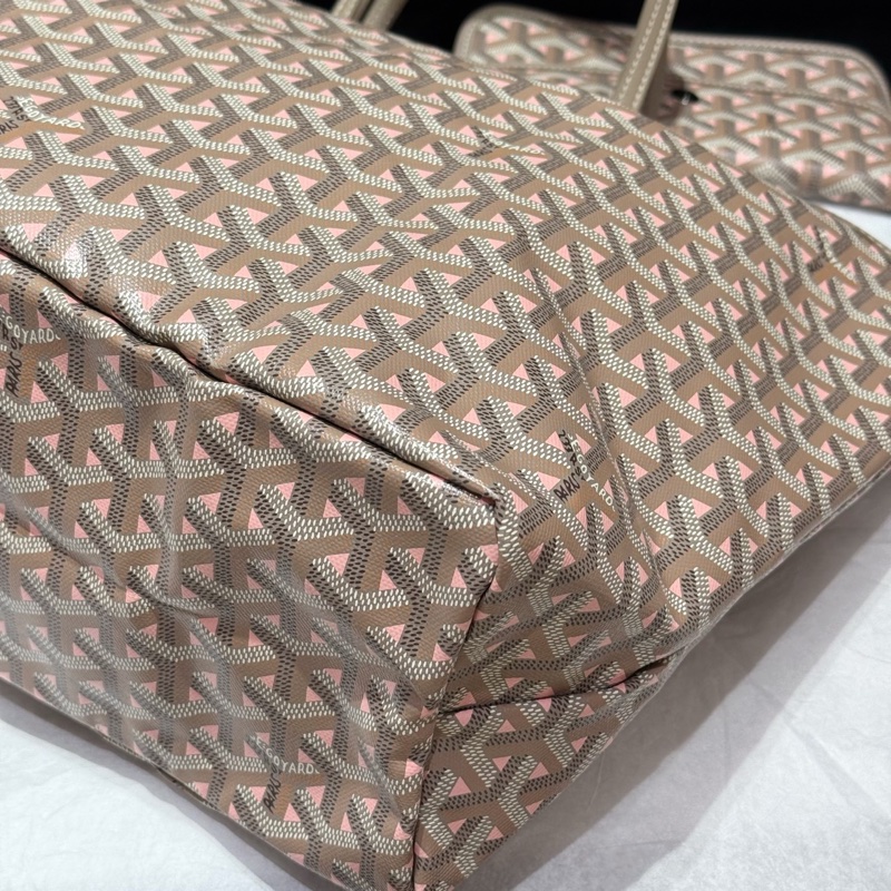 Goyard/戈雅 170週年限定 灰粉pm中號Tote包 限量款-4