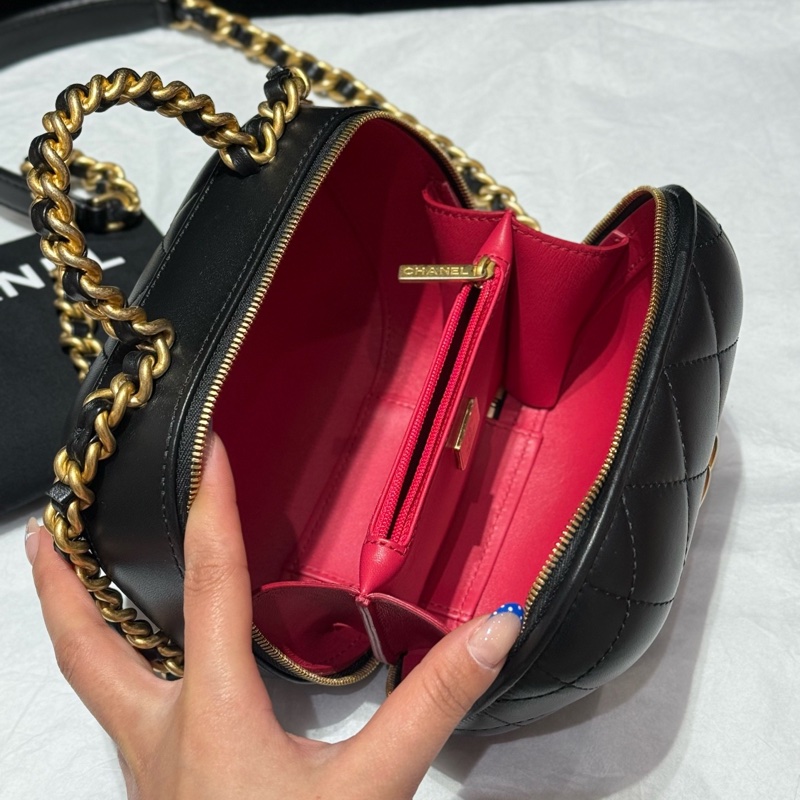 chanel 香奈兒 22P黑金手柄膠囊包 尺寸約13.5✖️15.5-4