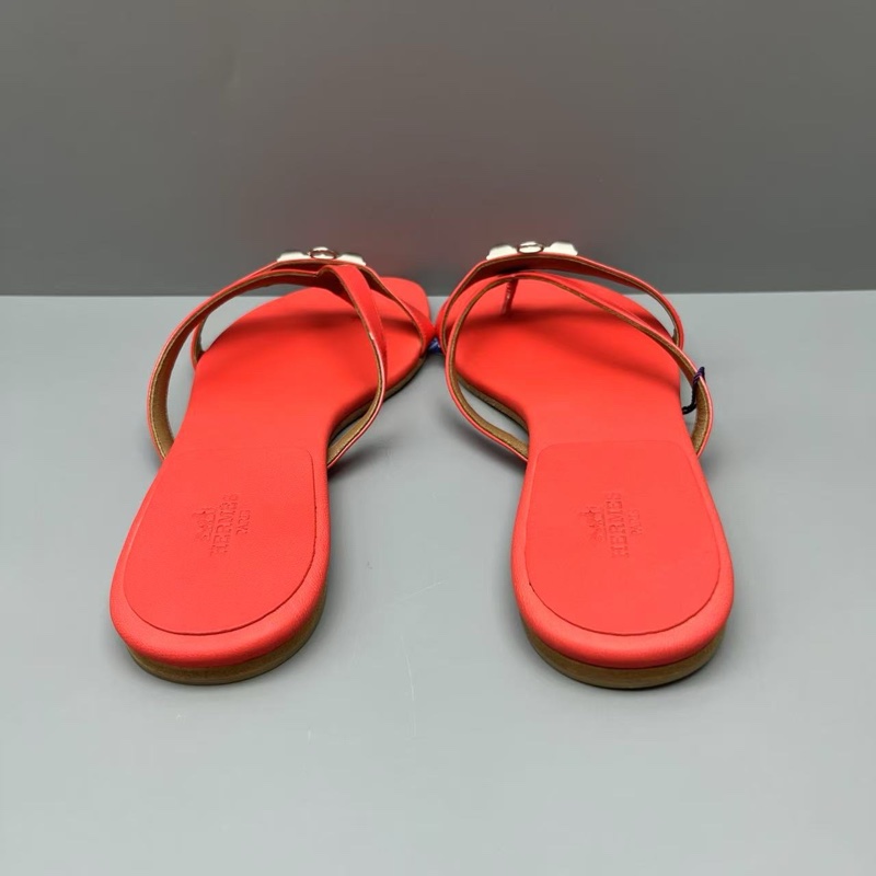 Hermes 紅色鎖頭涼拖 37碼 無附件-1