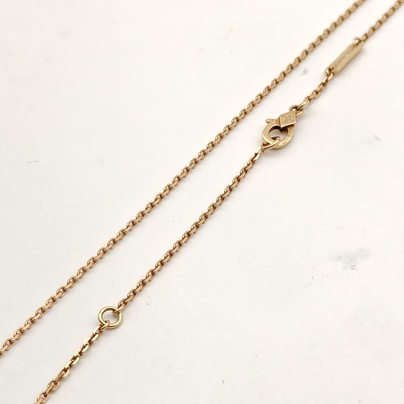 VAN CLEEF&ARPELS VintageAlhambra中號單花項鏈新扣18K黃金/紅玉髓-3