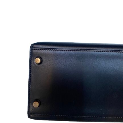 Hermes 愛馬仕 Kelly 28 外縫 黑色 盒子皮 金扣-3