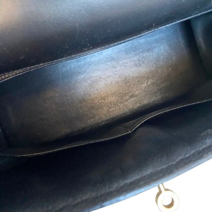 Hermes 愛馬仕 Kelly 28 外縫 黑色 盒子皮 金扣-6